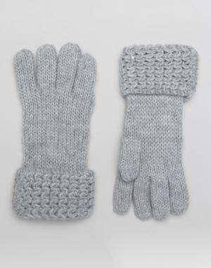 Вязаные перчатки Boardmans Boardwalk. Цвет: серый