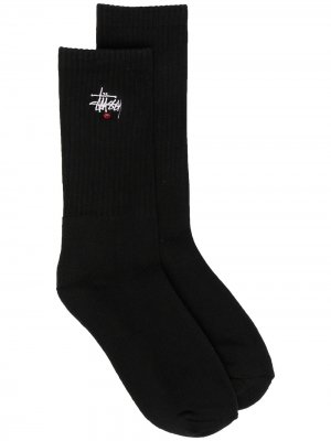 Носки с вышитым логотипом Stussy. Цвет: черный