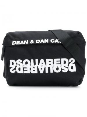 Поясная сумка с вышивкой логотипа Dsquared2. Цвет: черный