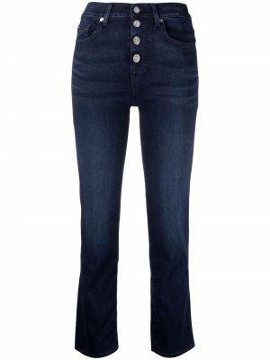 Укороченные джинсы с завышенной талией 7 For All Mankind. Цвет: синий