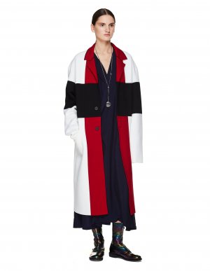Контрастное вязаное пальто из шерсти Haider Ackermann