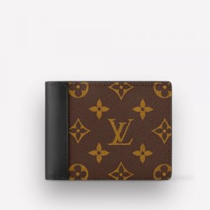 Бумажник M69408, фактура зернистая, коричневый, черный Louis Vuitton. Цвет: коричневый/черный