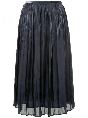 Плиссированная юбка миди Estnation. Цвет: чёрный