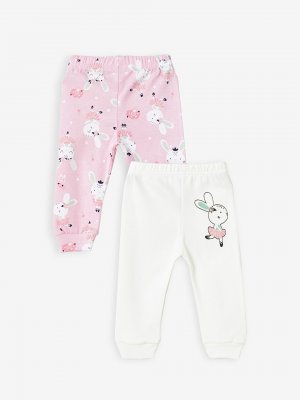 Пижамные штаны для маленьких девочек с эластичной резинкой на талии, 2 предмета LUGGI BABY, розовый Baby