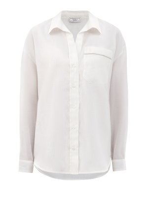 Блуза из тонкого хлопка и шелка с цепочками Punto Luce PESERICO. Цвет: белый