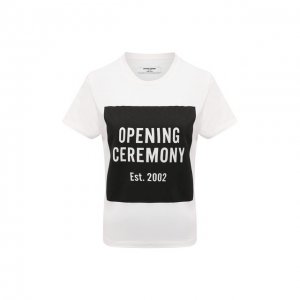 Хлопковая футболка Opening Ceremony. Цвет: чёрно-белый