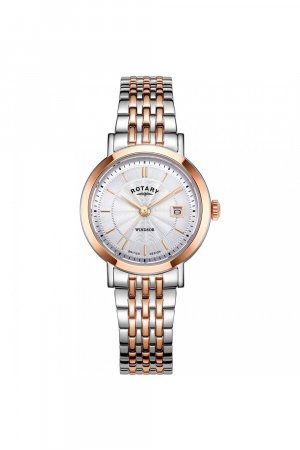 Классические аналоговые часы из нержавеющей стали с покрытием Windsor - Lb05422/70 , серебро Rotary
