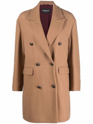 Двубортное пальто DONDUP. Цвет: коричневый