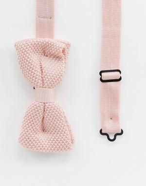 Пыльно-розовый трикотажный галстук-бабочка Twisted Tailor. Цвет: розовый