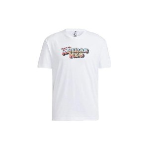 Neo Cartoon Alphabet Print Casual Sports Round Neck T-Shirt Men Tops White HC9663 Adidas