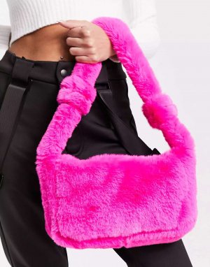 Розовая сумка через плечо из искусственного меха Threadbare