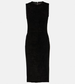 Кожаное платье миди eva Stouls, черный STOULS