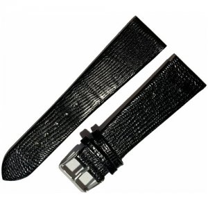 Ремешок 2203-01-1-1 Lezar ЛАК Черный тонкий кожаный ремень для наручных часов из натуральной кожи 22 мм лаковый без строчки Ardi. Цвет: черный