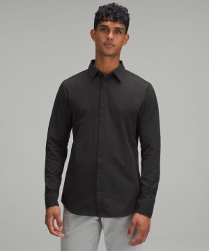 Рубашка приталенного кроя с длинными рукавами New Venture, черный Lululemon