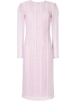 Фактурное платье с длинными рукавами Ermanno Scervino. Цвет: розовый и фиолетовый