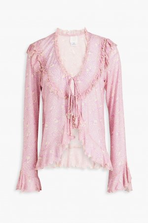 Топ из тюля с оборками и принтом , розовый Anna Sui