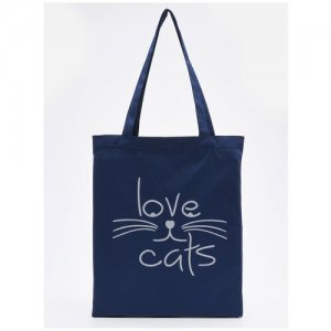 Сумка-шоппер с рисунком Love cats Cross Case. Цвет: серый