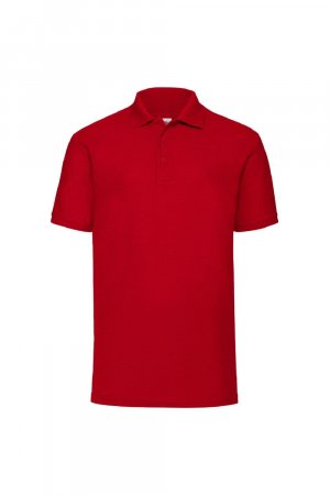 Рубашка поло с короткими рукавами из пике 65/35, красный Fruit of the Loom