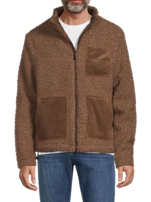 Вельветовое пальто из искусственной овчины с воротником-стойкой , коричневый Onia