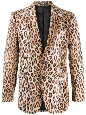 Блейзер с леопардовым принтом Versace. Цвет: нейтральные цвета