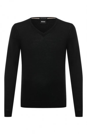 Шерстяной пуловер BOSS. Цвет: чёрный