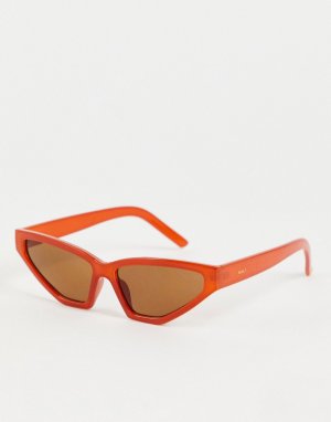 Оранжевые солнцезащитные очки «кошачий глаз» в стиле ретро -Коричневый цвет Nali