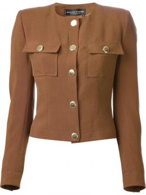 Пиджак без воротника Jean Louis Scherrer Vintage. Цвет: коричневый