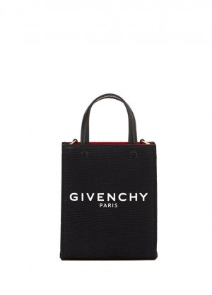 Черный женский холщовый клатч g mini Givenchy