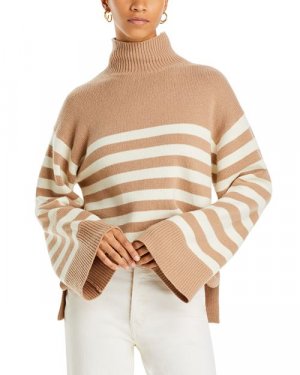 Полосатый свитер с высоким воротником , цвет Tan/Beige Theory