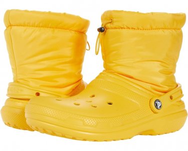 Ботинки Classic Lined Neo Puff Boot, цвет Canary/Canary Crocs