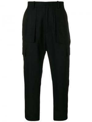 Широкие брюки с карманами клапанами Juun.J. Цвет: черный