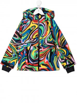 Лыжная куртка с принтом Stella McCartney Kids. Цвет: разноцветный