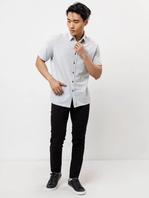 Мужская рубашка в сером оттенке Mark Formelle. Цвет: серый меланж 4306-а