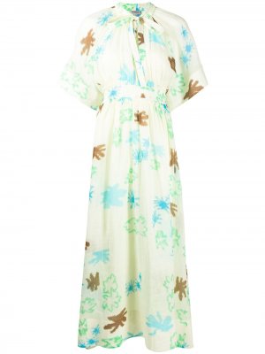 Платье макси с цветочным принтом Lee Mathews. Цвет: зеленый