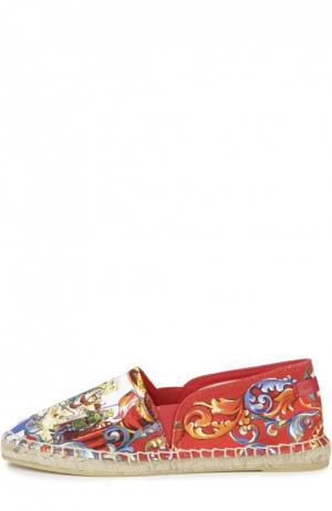 Текстильные эспадрильи с принтом Dolce & Gabbana. Цвет: разноцветный