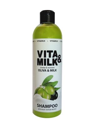 Шампунь  для всех типов волос Олива и молоко VITA-MILK. Цвет: зеленый