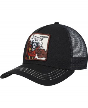 Мужская черная кепка Snapback в стиле ретро с А-образной оправой Guardians of the Galaxy Rocket Lids