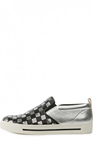 Кожаные слипоны Mercer с пайетками Marc Jacobs. Цвет: серебряный