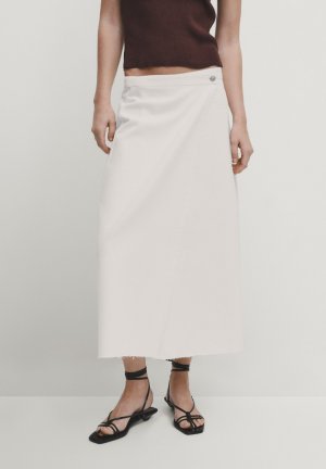 Джинсовая юбка , цвет white Massimo Dutti