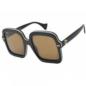 Солнцезащитные очки GG1241S, коричневый, черный GUCCI. Цвет: коричневый/черный/черный-коричневый