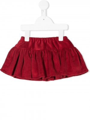 Вельветовая юбка с оборками La Stupenderia. Цвет: красный
