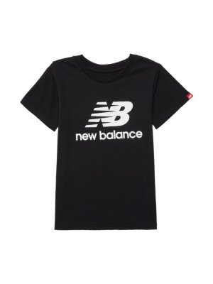Футболка с логотипом для девочек, черный New Balance
