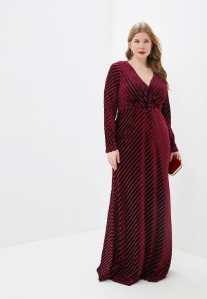 Платье Goddiva Size Plus. Цвет: бордовый