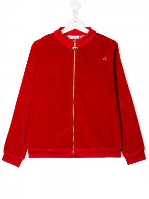 Куртка-бомбер с декорированным логотипом Chiara Ferragni Kids. Цвет: красный