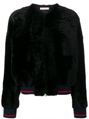 Куртка-бомбер с меховой отделкой Diane Inès & Maréchal. Цвет: черный