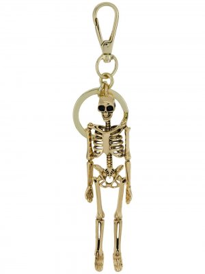 Брелок для ключей с подвеской-скелетом Alexander McQueen. Цвет: золотистый