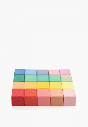 Набор игровой Радуга Грез Деревянные кубики Радужные 20 штук 4см. Цвет: разноцветный
