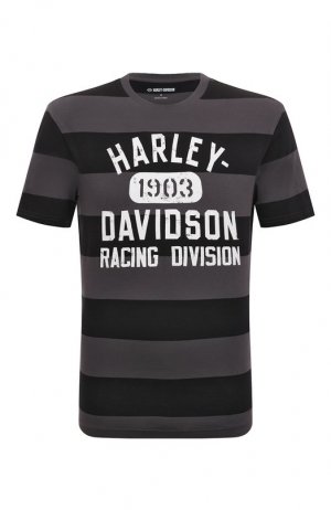 Хлопковая футболка Harley-Davidson. Цвет: серый