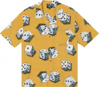 Рубашка Dice Pattern Shirt 'Mustard', желтый Stussy