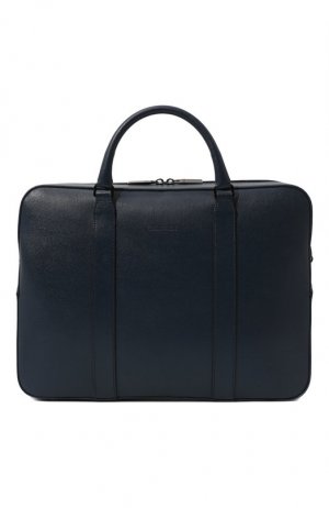 Кожаная сумка для ноутбука Canali. Цвет: синий